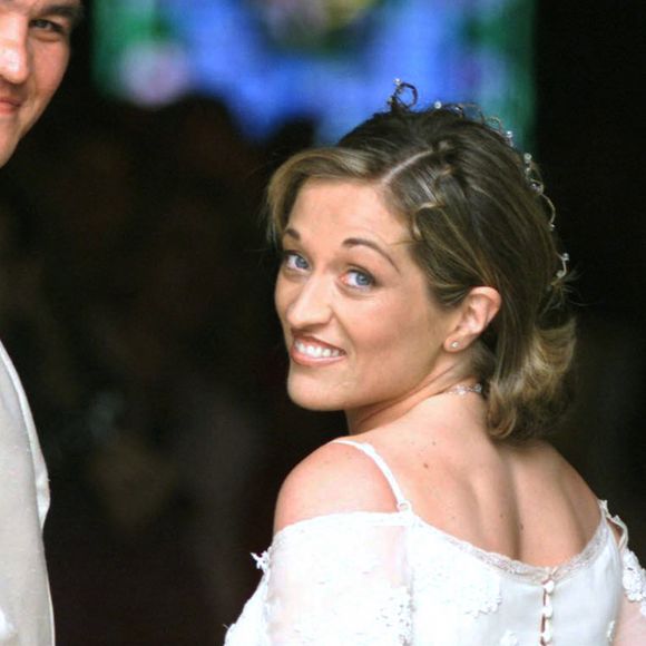 David Douillet et Valérie lors de leur mariage à Meulan le 18 avril 2001