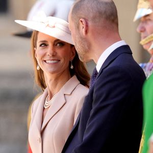Le prince et la princesse de Galles lors de la cérémonie d'accueil de la visite d'État au Royaume-Uni du président français Emmanuel Macron et de son épouse Brigitte Macron, au château de Windsor, dans le Berkshire. © PA Photos/ABACA