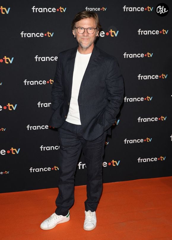 Laurent Romejko au photocall pour la conférence de presse de rentrée de France TV à la Grande Halle de la Villette à Paris, France, le 11 juillet 2023. © Coadic Guirec/Bestimage