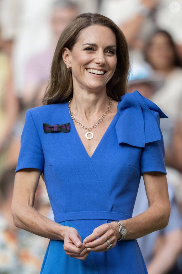 La princesse Catherine (Catherine « Kate » Middleton, princesse de Galles), finale masculine des Championnats de Wimbledon, jour 14 à Wimbledon, Grande-Bretagne, 13 juillet 2025.