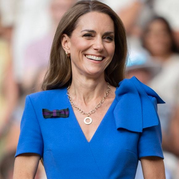 La princesse Catherine (Catherine « Kate » Middleton, princesse de Galles), finale masculine des Championnats de Wimbledon, jour 14 à Wimbledon, Grande-Bretagne, 13 juillet 2025.