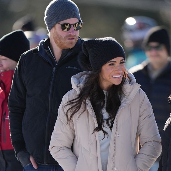Le prince Harry, duc de Sussex et Meghan Markle, duchesse de Sussex, assistent à une séance de préparation des Invictus Games 2025 de Vancouver à Whistler, le 14 février 2024. © Julien Burton / Bestimage