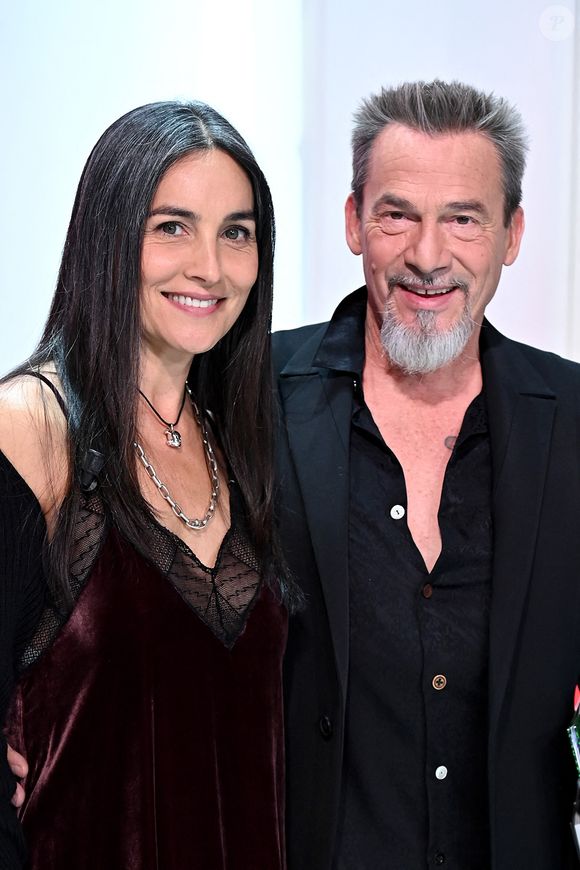 Exclusif - Florent Pagny et son épouse Azucena - Enregistrement de l'émisssion Vivement dimanche au studio Gabriel, presentée par Michel Drucker . Diffusion sur France 2. © Guillaume Gaffiot / Bestimage