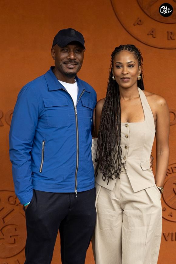 Harry Roselmack et sa nouvelle compagne Jennifer Galap au village lors des Internationaux de France de Tennis de Roland Garros 2025, à Paris, France, le 7 juin 2025. © Cyril Moreau/Bestimage