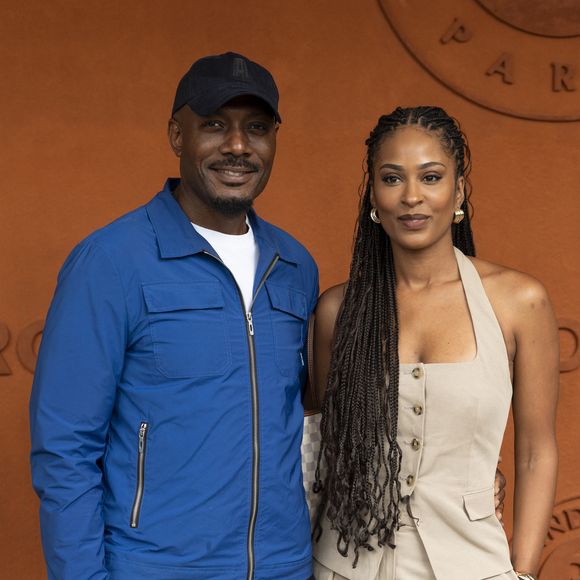 Harry Roselmack et sa nouvelle compagne Jennifer Galap au village lors des Internationaux de France de Tennis de Roland Garros 2025, à Paris, France, le 7 juin 2025. © Cyril Moreau/Bestimage