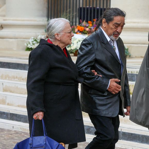 Josiane Balasko et son mari George Aguilar - Obsèques de Michel Blanc en l'église Saint-Eustache à Paris, le 10 octobre 2024.
© Moreau / Jacovides / Bestimage