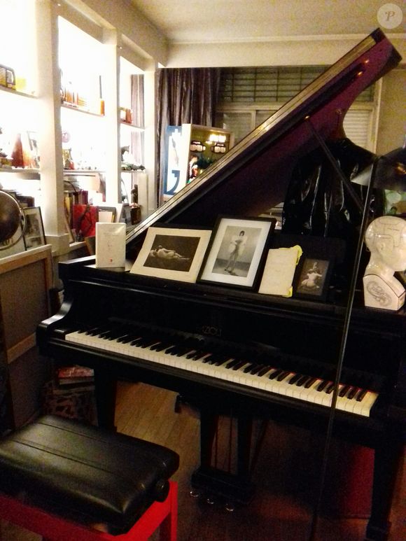 Exclusif -  Le chanteur Christophe (Daniel Bevilacqua) dans son appartement parisien avec des amis le 29 et 30 juillet 2019
© Philippe Baldini / Bestimage