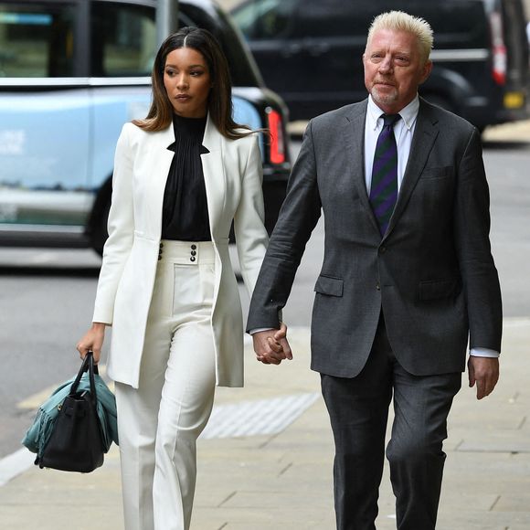Boris Becker et sa compagne Lilian de Carvalho se rendent au tribunal "Southwark Crown Court" pour le derbnier du jour du procès pour fraude fiscale de Boris Becker. Photo par Bestimage