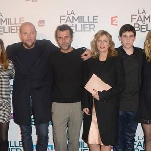 Victoria Bedos, François Damiens, Eric Lartigau, Karin Viard, Luca Gelberg, Louane Emera, Ilian Bergala - Avant-première du film "La Famille Bélier" au Grand Rex à Paris, le 9 décembre 2014.©Bestimage