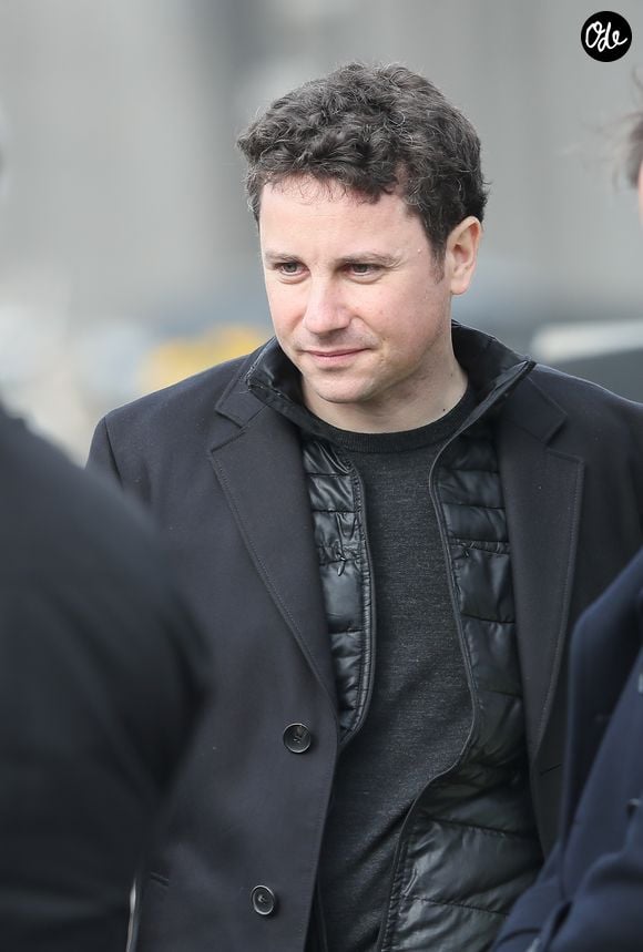 Romain Colucci lors des obsèques de Véronique Colucci au cimetière communal de Montrouge, le 12 avril 2018.  
Crédit : Agence / Bestimage