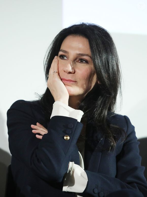 Marie Drucker lors de la conférence de presse 'La semaine du cinéma positif' au cinéma Publicis de Paris le 16 Avril 2019.

© Denis Guignebourg / Bestimage