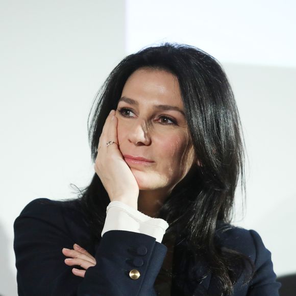 Marie Drucker lors de la conférence de presse 'La semaine du cinéma positif' au cinéma Publicis de Paris le 16 Avril 2019.

© Denis Guignebourg / Bestimage