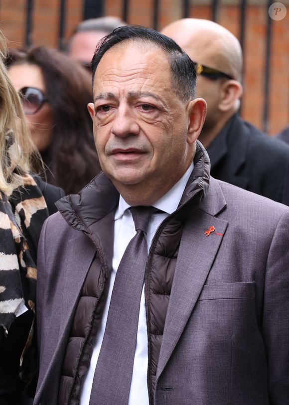 Exclusif - Jean-Luc Romero-Michel - Obsèques de Michel Michel en l'église Saint-Jean-de Montmartre à Paris le 16 octobre 2025. Michel Michel était le patron du légendaire du Banana Café à Paris. © Denis Guignebourg/Bestimage