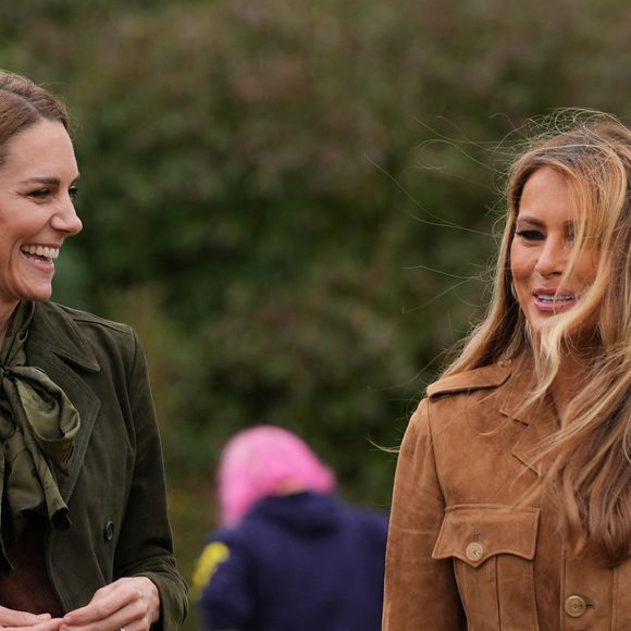 Kate Middleton et Melania Trump au parc de Frogmore à Windsor, dans le Berkshire, lors du deuxième jour de la deuxième visite d'État du président américain Donald Trump au Royaume-Uni. ©PA Photo/ Bestimage