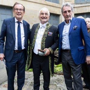 Guy Savoy et Jean-Jacques Bourdin - Le chef français multi étoile, Guy Savoy, vient d'être officiellement installé comme membre de l'Académie des Beaux-Arts.
© Julien Sarkissian/Bestimage