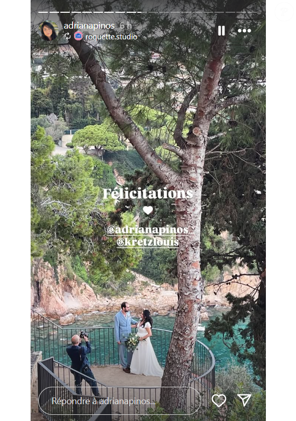 Mariage de Louis Kretz et Adriana Pinos capturés par les invités de la cérémonie sur Instagram.