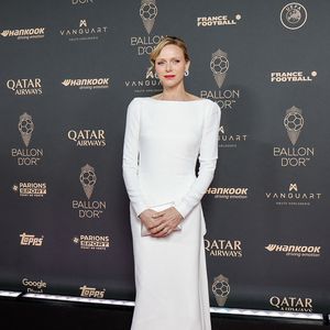 La princesse Charlène de Monaco au photocall de la 69ème cérémonie du Ballon D'Or 2025 au théâtre du Châtelet à Paris, France, le 22 septembre 2025. © Cyril Moreau/Bestimage