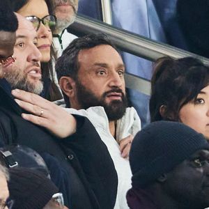 Cyril Hanouna - Célébrités assistent au match de Ligue des champions entre le PSG et Manchester City (4-2) au Parc des Princes à Paris le 22 janvier 2025. © Cyril Moreau/Bestimage