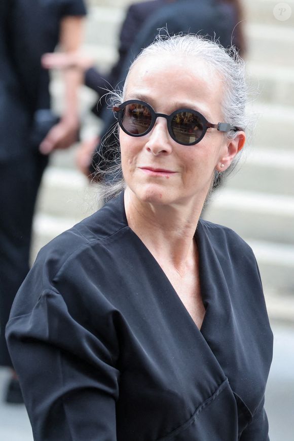 Delphine Ernotte - Sorties des obsèques de Thierry Ardisson en l’église Saint-Roch de Paris, France, le 17 juillet 2025. © Clovis-Jacovides/Bestimage