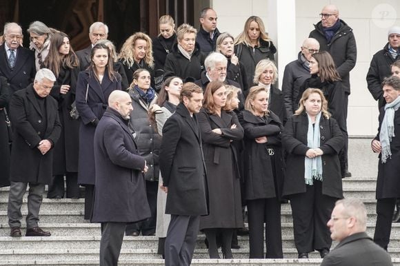 Pierre Casiraghi, Beatrice Borromeo, la princesse Caroline de Hanovre et Charlotte Casiraghi - Obsèques de Fernanda Biffi Casiraghi (99 ans), mère de Stefano Casiraghi, à Fino Mornasco, Italie, le 9 décembre 2024. © Emanuele Roberto De Carli/IPA via ZUMA Press/Bestimage