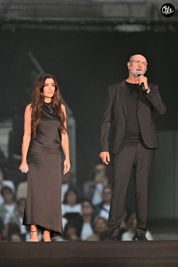 Exclusif - Jenifer et les membres de Voce Ventu durant Corsu Mezu Mezu, le concert emmené par Patrick Fiori qui a eu lieu au stade Orange Vélodrome à Marseille, le 22 mai 2026, diffusé le 28 août sur France 3..
© Bruno Bebert/Bestimage