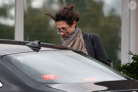 Claudia Stilianopoulos on her way out of the Ruber Internacional, on April 19, 2025, in Madrid (Spain).