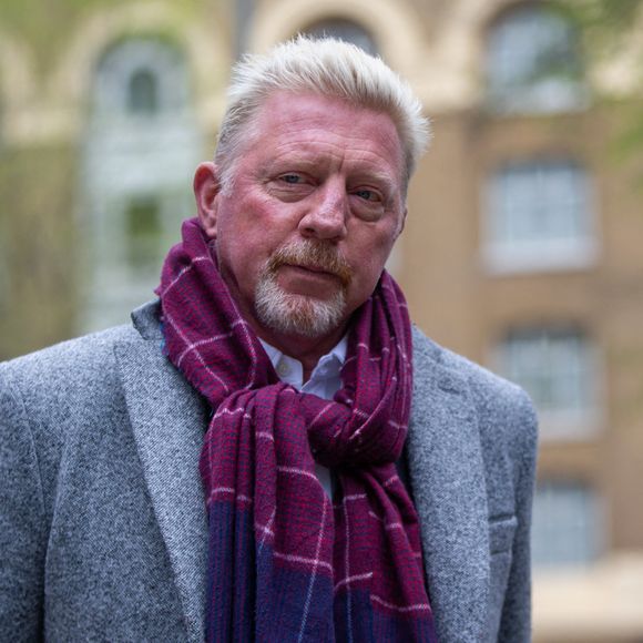 Boris Becker, son fils Elias Balthasar et sa compagne Lilian de Carvahlo Monteiro arrivent au tribunal à Londres, le 7 avril 2022. Photo par Bestimage