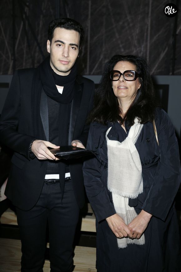 Jean Christophe Meyers et sa mere Francoise Bettencourt Meyers - People au defile "Yves Saint Laurent" pret-a-porter Automne-Hiver 2013/2014 au Grand Palais a Paris, le 4 mars 2013. ©  OLIVIER BORDE / BESTIMAGE