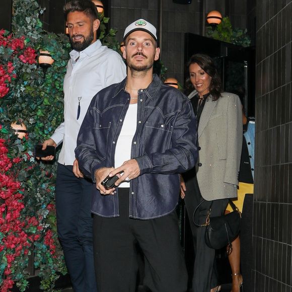 Christina Milian et son mari Matt Pokora rejoignent la star du football Olivier Giroud et sa femme pour une soirée au Catch Steak à Los Angeles © Backgrid USA / Bestimage