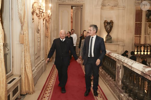 Marc Ladreit de Lacharrière et Gérald Darmanin, ministre de la Justice - Dîner de La Revue des Deux Mondes au Cercle Interalliée avec en invité d’honneur Gerald Darmanin, Paris, France, le 3 novembre 2025. Les salons du Cercle Interallié ont fait salle comble ce soir-là, réunissant de nombreuses personnalités du monde de la politique, des affaires, du droit, de la culture ou encore de la diplomatie, venues écouter le garde des Sceaux. 
© Jack Tribeca / Bestimage