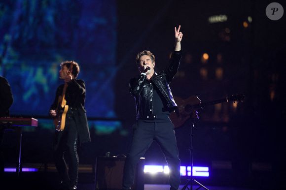 David Hallyday lors du concert du Nouvel An 2025 sur les Champs-Elysées à Paris, France, le 1er janvier 2025. Photo by Florian Poitout/ABACAPRESS.COM