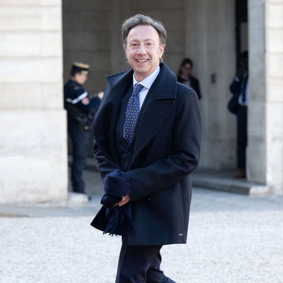 Stephane Bern se rend au palais présidentiel de l'Elysée pour assister à un dîner d'Etat en l'honneur du couple royal du Danemark, à Paris, France, le 31 mars 2025. Photo by David NIVIERE/ABACAPRESS.COM