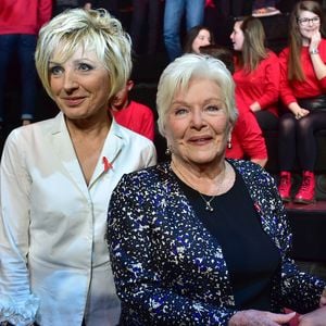 Evelyne Dhéliat et Line Renaud - Soirée de lancement du Sidaction 2016 au Musée du Quai Branly à Paris le 7 mars 2016. © Giancarlo Gorassini/Bestimage