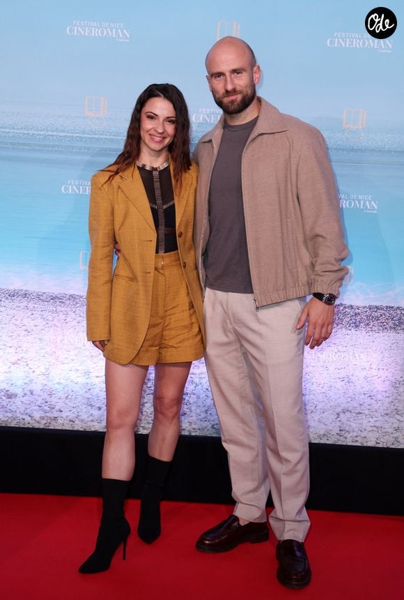 Denitsa Ikonomova et son compagnon François Alu - Tapis rouge lors de la 7ème édition du festival Cinéroman à Nice le 2 Octobre 2025. © Bebert-Jacovides/Bestimage