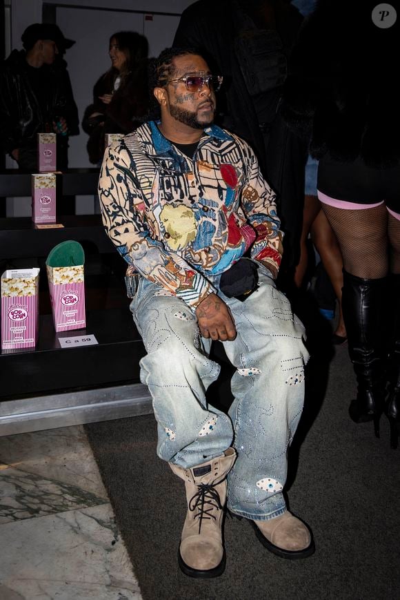 Le rappeur 03 Greedo - Célébrités au défilé KidSuper "Collection Homme Prêt-à-Porter Automne/Hiver 2026-2027" lors de la Fashion Week de Paris (PFW) le 24 janvier 2026.© Vincenzo Arzone/Bestimage