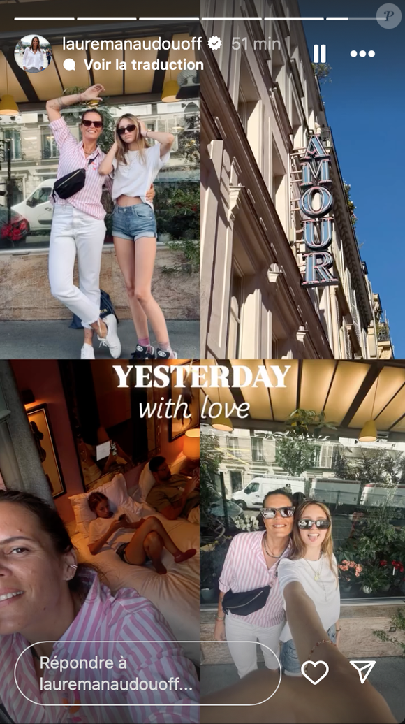 Story Instagram de Laure Manaudou avec sa fille Manon, @lauremanaudouoff