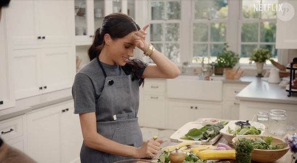 Capture d'écran de la série "With Love, Meghan" avec la duchesse Meghan 
©Netflix