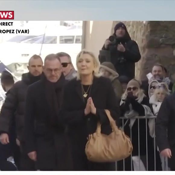 Marine Le Pen aux obsèques de Brigitte Bardot. Le 7 janvier 2026 à Saint-Tropez.
