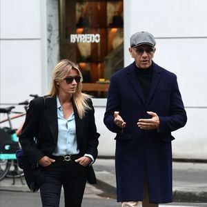 Exclusif - Sarah Poniatowski (Lavoine) et son compagnon Roschdy Zem - Hommage à la chanteuse Dani en l'église Saint-Roch à Paris le 1er octobre 2022.