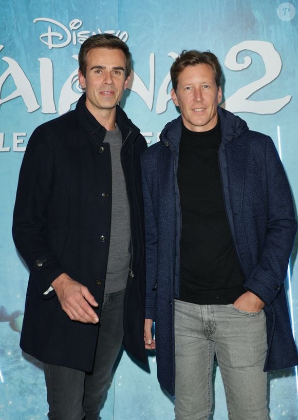 Jean-Baptiste Marteau et son compagnon Jean de Reynal - Première du film Disney "Vaiana 2" au Grand Rex à Paris le 23 novembre 2024. © Coadic Guirec/Bestimage