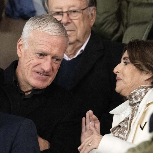 Didier Deschamps et son épouse Claude Deschamps assistent au match de l'UEFA Champions League entre le Paris Saint-Germain et l'AC Milan au Parc des Princes le 25 octobre 2023 à Paris, France. Photo David Niviere/ABACAPRESS.COM