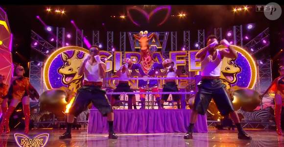 La Girafe lors du lancement de "Mask Singer 2025", le 2 mai, sur TF1