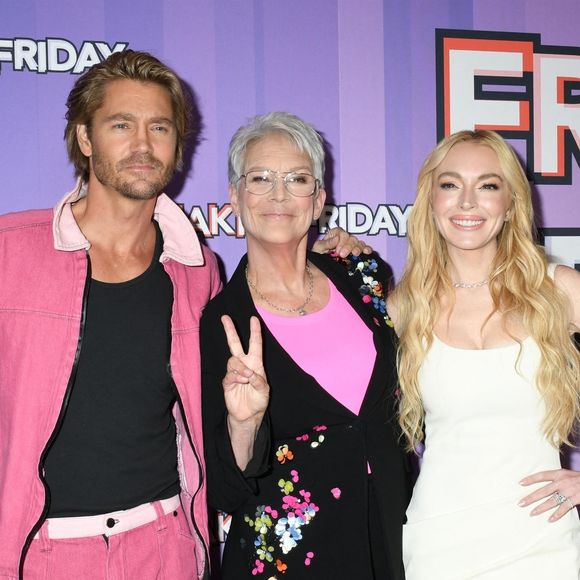 Chad Michael Murray, Jamie Lee Curtis et Lindsay Lohan, à New York, lors de la projection spéciale de "Freakier Friday" de Disney au Hudson Square Theater à New York, le 28 juillet 2025.

Photo par Backgrid USA / Bestimage
