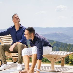 Sur la photo : Ralf Schumacher et son partenaire Etienne Bousquet-Cassagne le 21/08/2025 © Imago/Panoramic/Bestimage