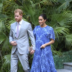 Le duc et duchesse de Sussex rencontrent le roi du Maroc Mohammed VI et son fils le prince héritier du Maroc, Moulay Hassan, lors d'une audience privée dans leur résidence à Rabat dans le cadre de leur voyage officiel au Maroc, le 25 février 2019. EXPRESS SYNDICATION / BESTIMAGE