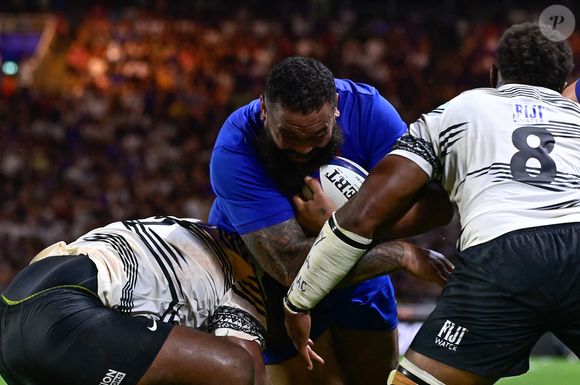 Uini Atonio lors du Test match international de rugby à XV avant la Coupe du monde entre la France et les Fidji au stade de la Beaujoire à Nantes, France, le 19 août 2023.

Federico Pestellini/Panoramic/Bestimage