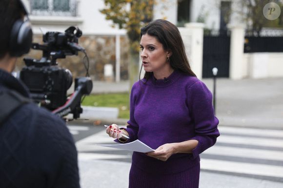 Apolline de Malherbe interviewe Bruno Retailleau lors du tournage de l'émission En Campagne de BFMTV à Bry-sur-Marne en banlieue parisienne, France le 6 novembre 2025. Photo by Jeremy Paoloni/ABACAPRESS.COM