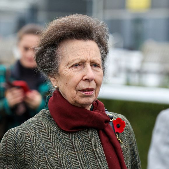 La princesse Anne d'Angleterre assiste à la course de charité au profit de la British Horse Society à l'hippodrome de Newbury le 7 novembre 2024. GOFF INF / BESTIMAGE