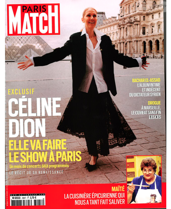 "Paris Match" du jeudi 26 décembre 2024, Céline Dion.