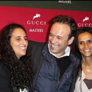 Vincent Perez, Karine Silla et sa fille Roxane Depardieu - Gucci Masters Jumping International, Paris Nord Villepinte. GENGIS BORDENAVE / BESTIMAGE